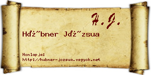 Hübner Józsua névjegykártya